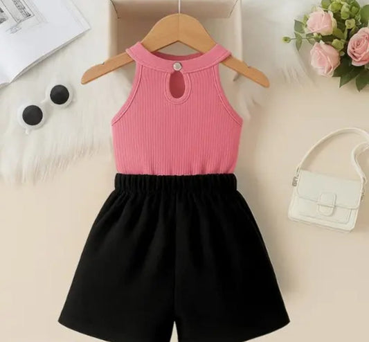 RASLLP Baby Girl Clothes Summer 2 Piece Baby Girl Sets Shorts and Sleeveless Top Clothing Set for Girls