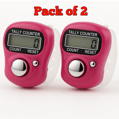 A Mini Hand Tally Counter Finger Ring Digital Electronic Head Count , Japa Machine Digital Tally Counter (Pack Of 2)