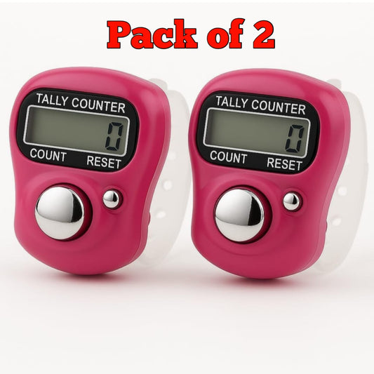 A Mini Hand Tally Counter Finger Ring Digital Electronic Head Count , Japa Machine Digital Tally Counter (Pack Of 2)